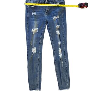 Urban Chic Blue Distressed Skinny Jeans for Women GUC